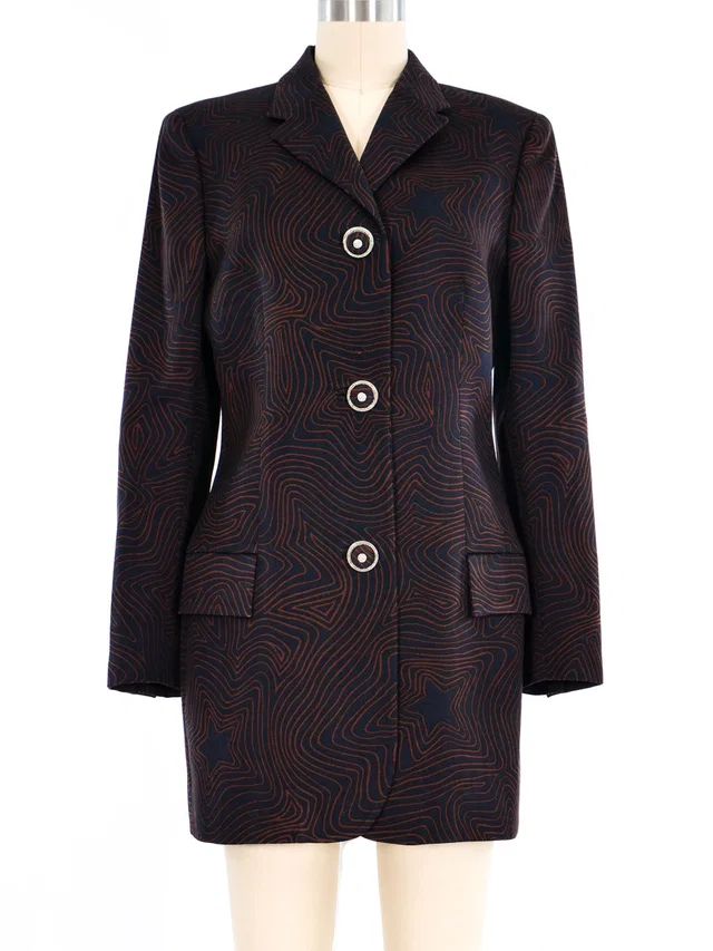 Versace Star Swirl Longline Jacket from Arcade Vintage