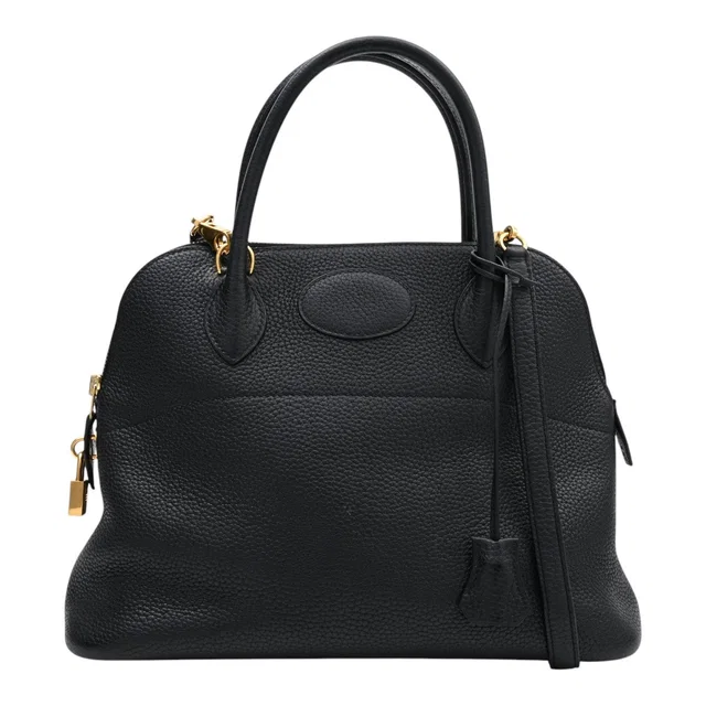 Hermès 2018 Bolide 31 Black in Black Clemence leather from VINTAGE QOO TOKYO