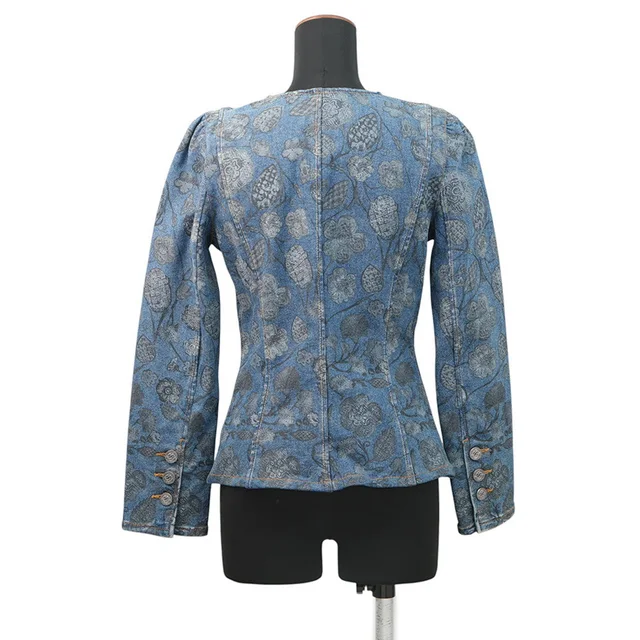 Chanel Collarless denim jacket Size 38 BlueP70737 94% Cotton, 4% Elastopolyester, 2% Elastane in Denim from GALLERY RARE, photo 2 of 2