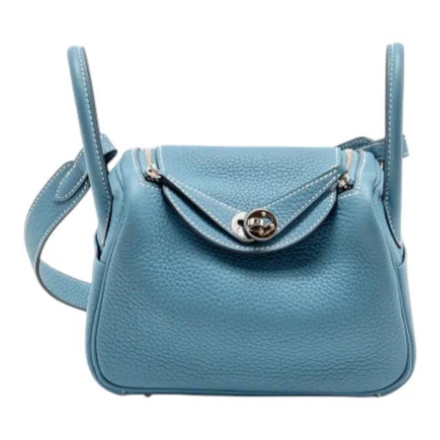 Hermès Mini Lindy Clemence New Blue Jean SHW in Blue Clemence leather from Luxury Promise