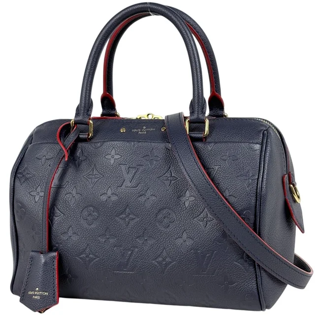 Louis Vuitton Speedy Bandouliere 25 Handbag 2-Way Monogram Empreinte Marine in Navy from The Reluxe