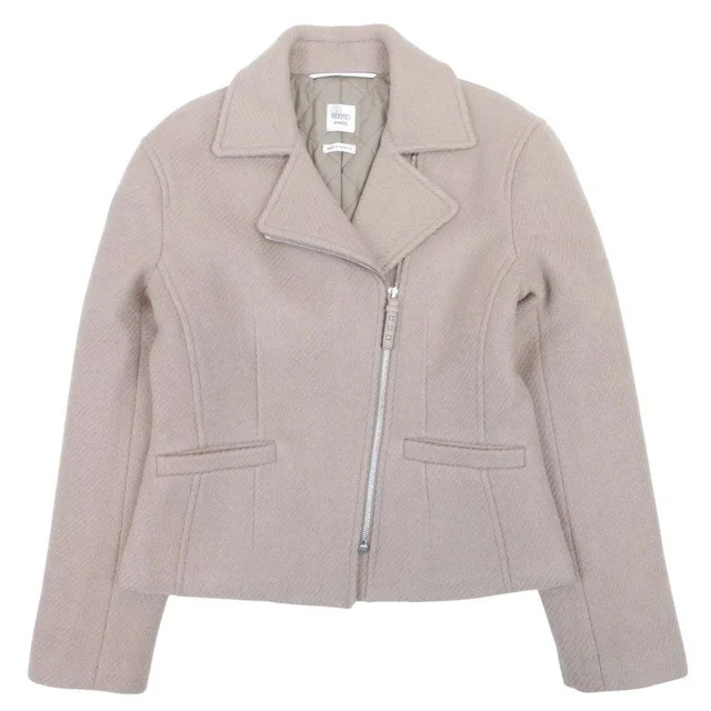 Hermès Cashmere Double Rider's Coat Medle 36 Beige in Beige Cashmere from The Reluxe
