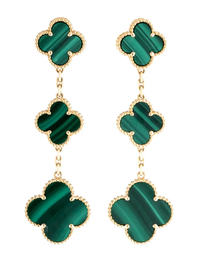 Van Cleef & Arpels Magic Alhambra Earrings, 3 Motifs in green from The RealReal
