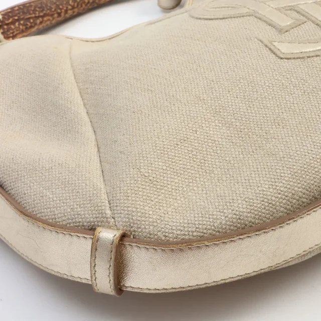 Saint Laurent Mombasa Handbag - Beige in Beige Canvas from VINTAGE QOO TOKYO, photo 8 of 16