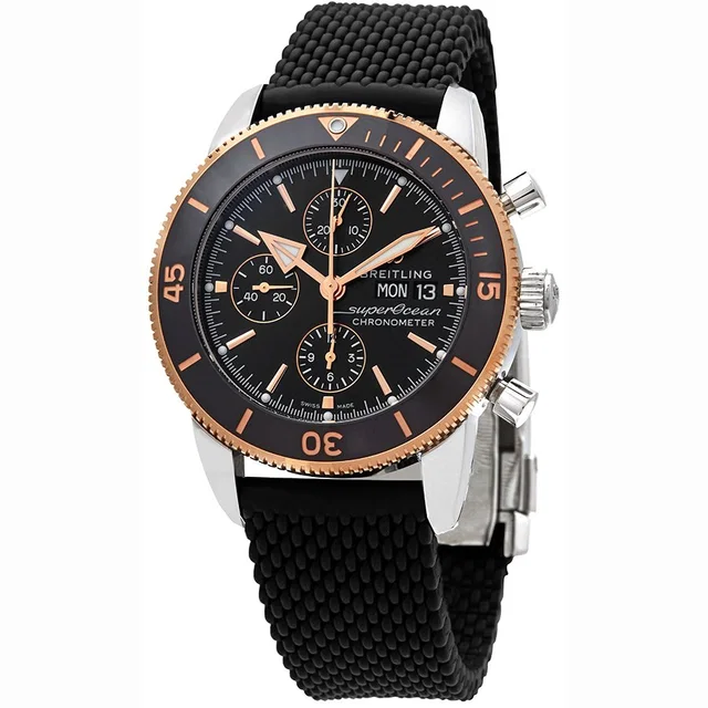 Breitling Superocean Chronograph Automatic Black Dial Mens Watch U13313121B1S1 in pink|silver|gold|gray|black Ceramic from Jomashop.com
