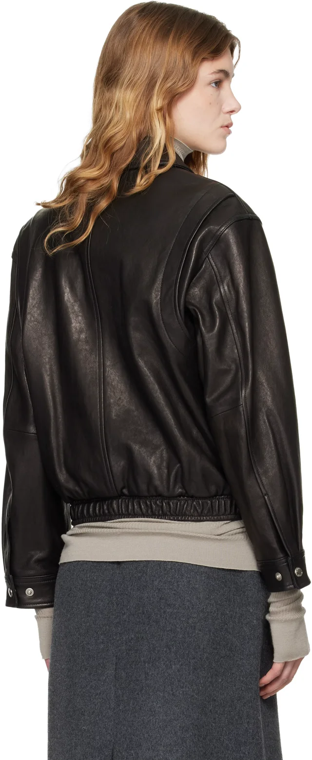 Dunst Black Drizzler Leather Jacket, photo 3 of 5 from SSENSE