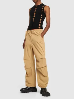 Dion Lee Wide-leg trousers with drawstring closure in 75% Organic Cotton, 25% Recycled Nylon, photo 2 of 5 from LUISAVIAROMA