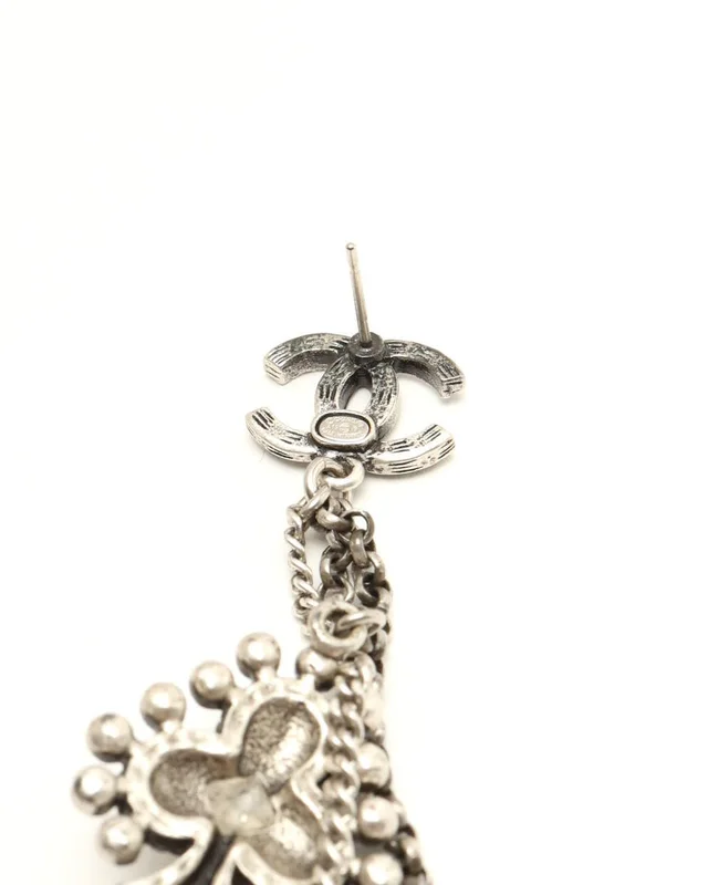Chanel Coco Mark Dangling Rhinestone Earrings from A Retro Tale, photo 3 of 3