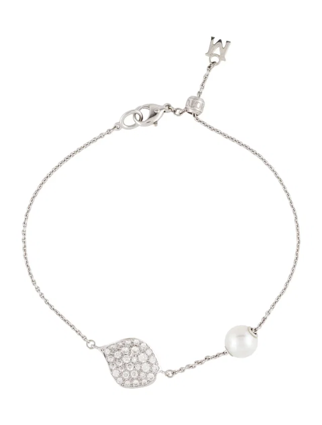 Mikimoto 18K Akoya Pearl & Diamond Les Petales Station Bracelet, 7.25" in multicolor from The RealReal