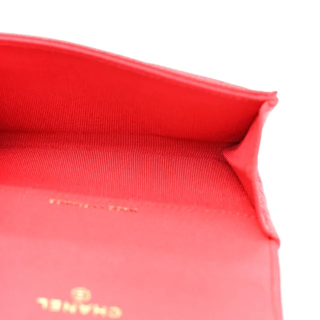 Chanel Caviar Quilted Flap Card Holder Wallet Red in Red Caviar leather from FASHIONPHILE, photo 5 of 8