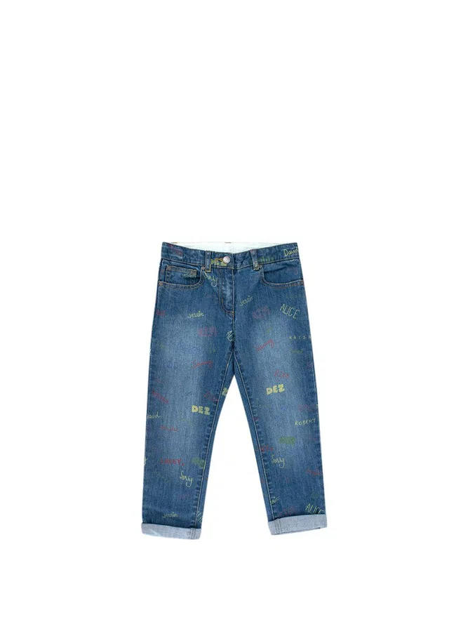 Stella McCartney Kids 6Y Name Graffiti Blue Wash Jeans in Blue from HEWI