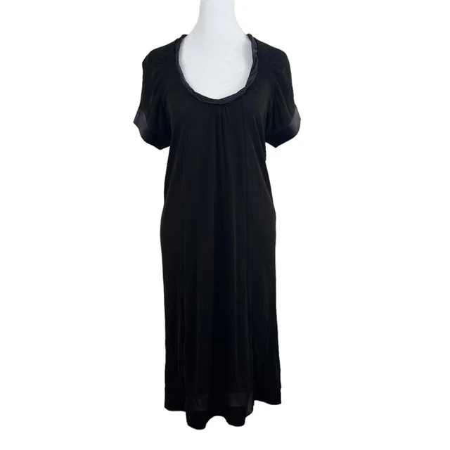 REDValentino Valentino R.E.D Black Midi Slip Shift Dress Around Neck See Through Size 46 in black Silk from Poshmark