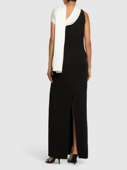 Roland Mouret Long dress with asymmetric draping in 60% Acetate, 40% Polyester, photo 3 of 5 from LUISAVIAROMA
