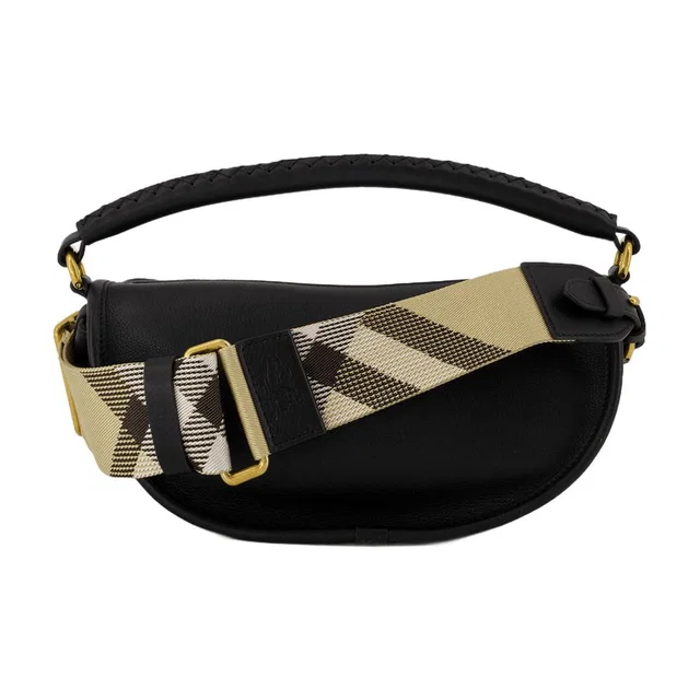 Burberry B Clip Shoulder Bag — Black Calfskin in Black Calfskin from HEWI