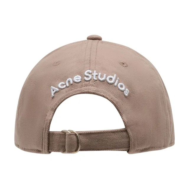 Acne Studios C40420-Ady Logo-Embroidered Cotton Baseball Cap — Beige Caps in Beige from HEWI