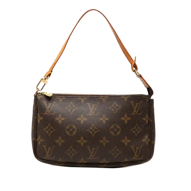 Brown Louis Vuitton Monogram Pochette Accessoires Shoulder Bag in Brown Coated canvas from Designer Revival