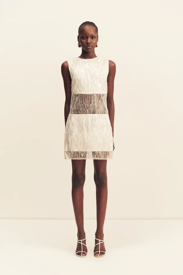 Shona Joy VIVA SEQUIN SPLICED MINI DRESS - IVORY from Shona Joy, photo 1 of 1