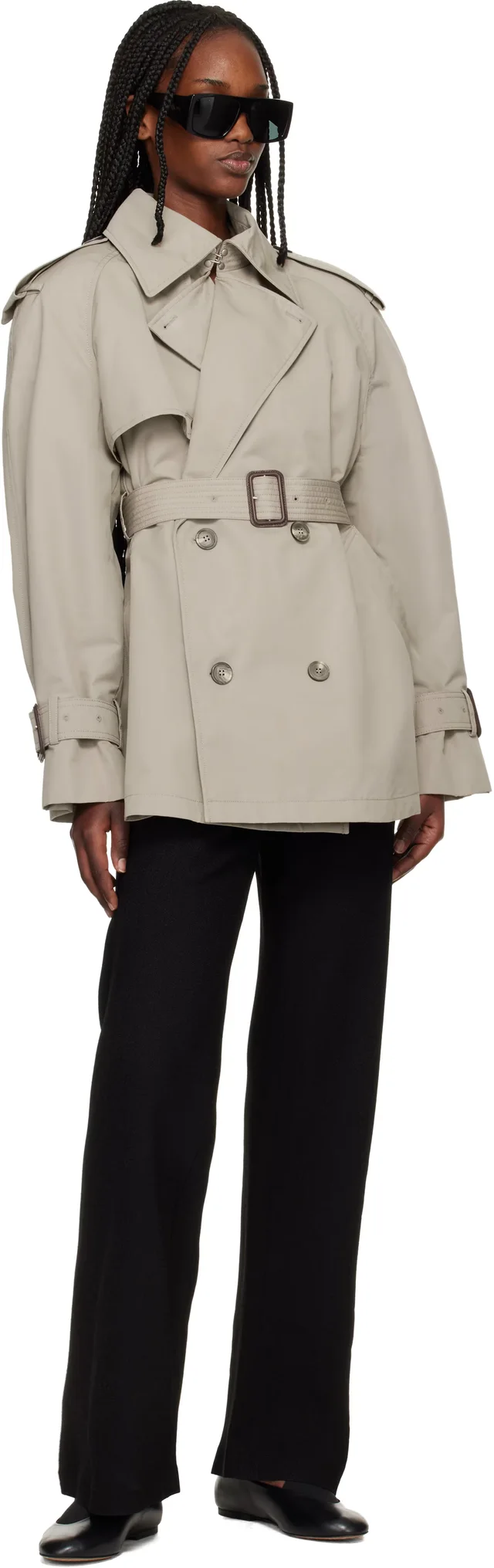 WARDROBE.NYC Taupe Clean Mini Trench Coat, photo 10 of 10 from SSENSE