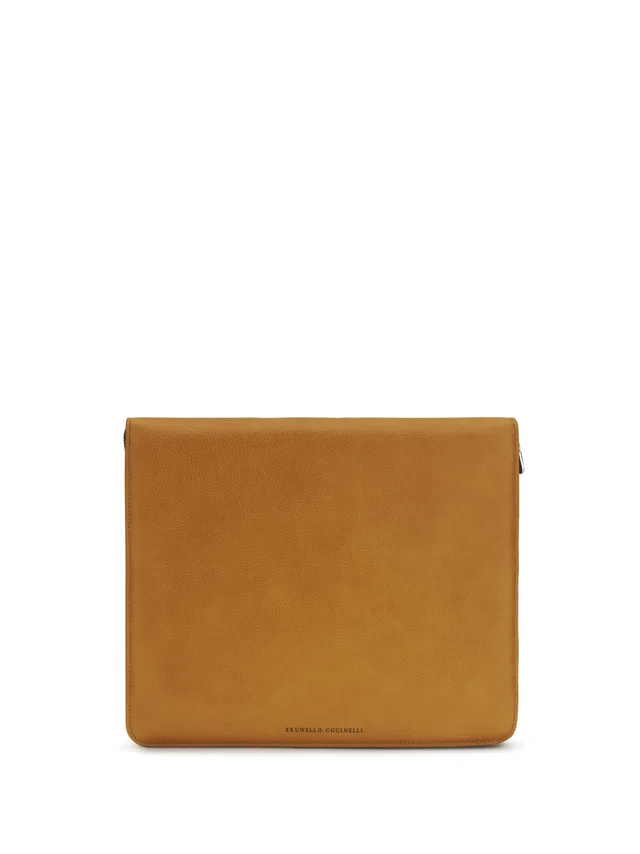Brunello Cucinelli Leather Laptop Case Wallet — Brown Calf Bos Taurus in Brown Leather from HEWI