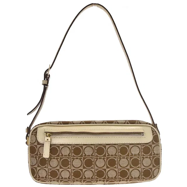 Ferragamo Beige Canvas Handbag in Beige Canvas from AMORE Vintage Tokyo