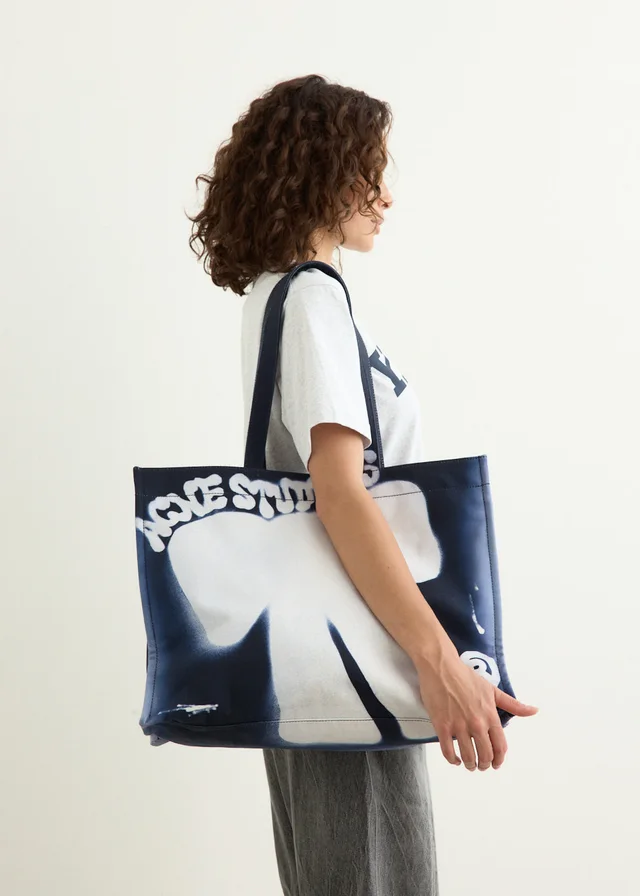 Acne Studios Logo Shopper Tote Bag in Blue from Incu, photo 1 of 1