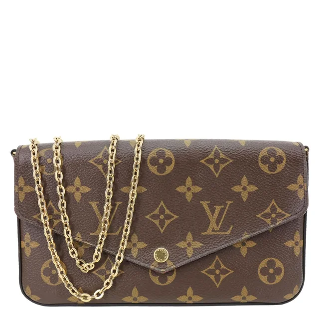 Louis Vuitton Felicie Pochette Monogram Canvas Crossbody Bag Brown in Brown Coated canvas from Dallas Designer Handbags