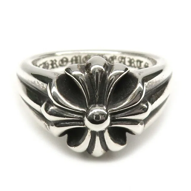 Chrome Hearts Ring Small Cutout CH Plus 925 Sterling Silver with Invoice in Silver from The Reluxe