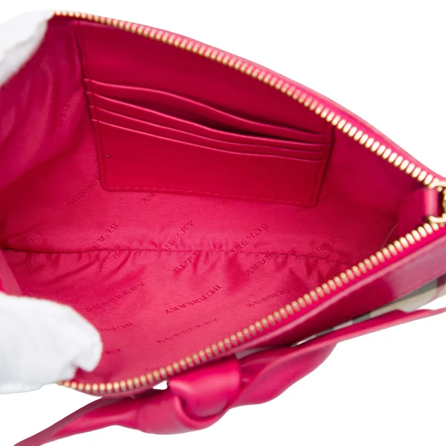Pink Burberry Haymarket Check Nylon Peyton Bow Tie Crossbody in Pink Nylon from Designer Revival, photo 2 of 2
