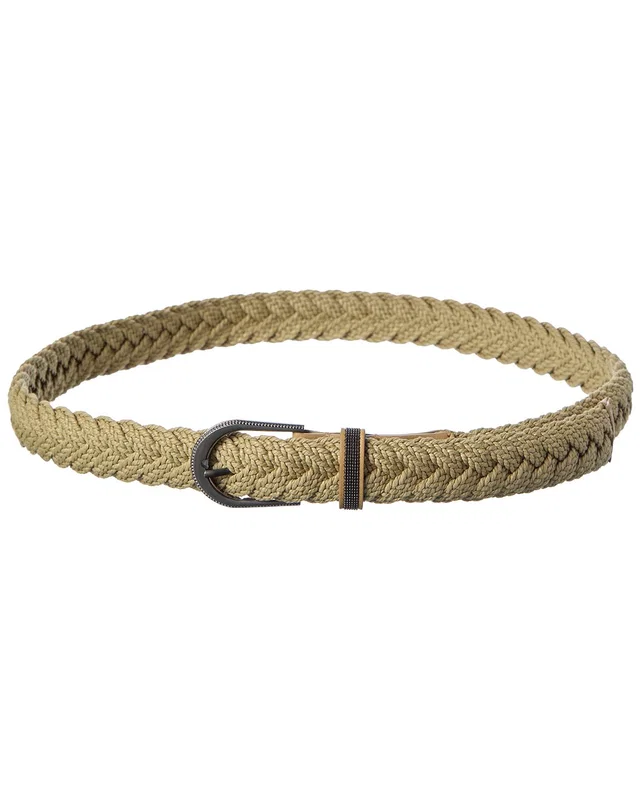Brunello Cucinelli Woven & Leather Belt, image 1 of 1 from Gilt