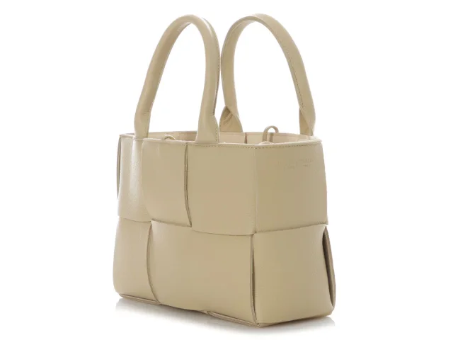 Bottega Veneta Mini Beige Maxi Intrecciato Arco Tote in Beige Woven leather from Ann's Fabulous Finds, photo 4 of 10
