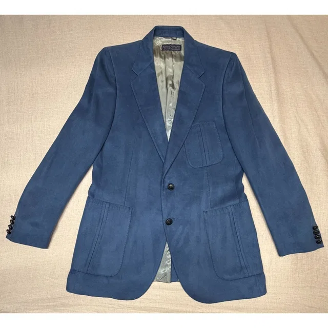 Lanvin Feathersuede Blazer 38r Usa Vintage Blue in blue Suede from Poshmark