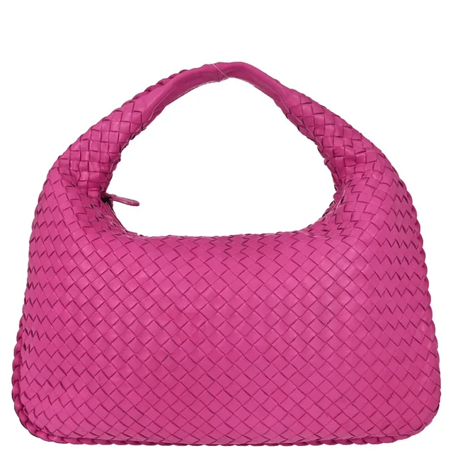 Bottega Veneta Pink Lambskin Intrecciato Hobo Handbag in Pink Lambskin from AMORE Vintage Tokyo