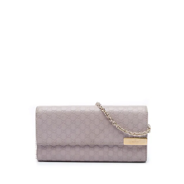 Purple Gucci Microguccissima Dice Wallet On Chain Shoulder Bag in Purple Leather from Designer Revival