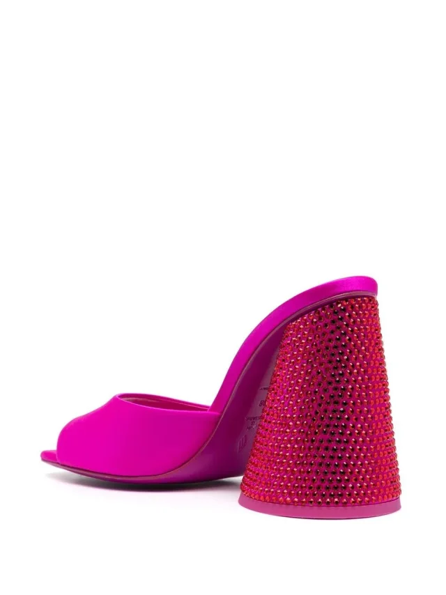 The Attico Luz Crystal Embellished Satin Mules, photo 3 of 4 from Balardi