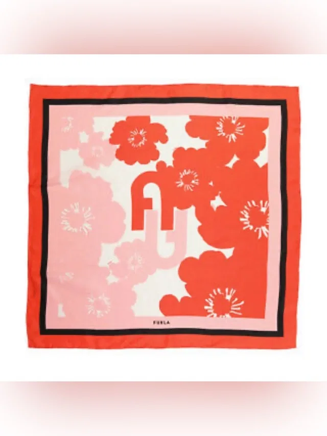 Furla 100% Silk Floral Scarf in red|pink Silk from Poshmark