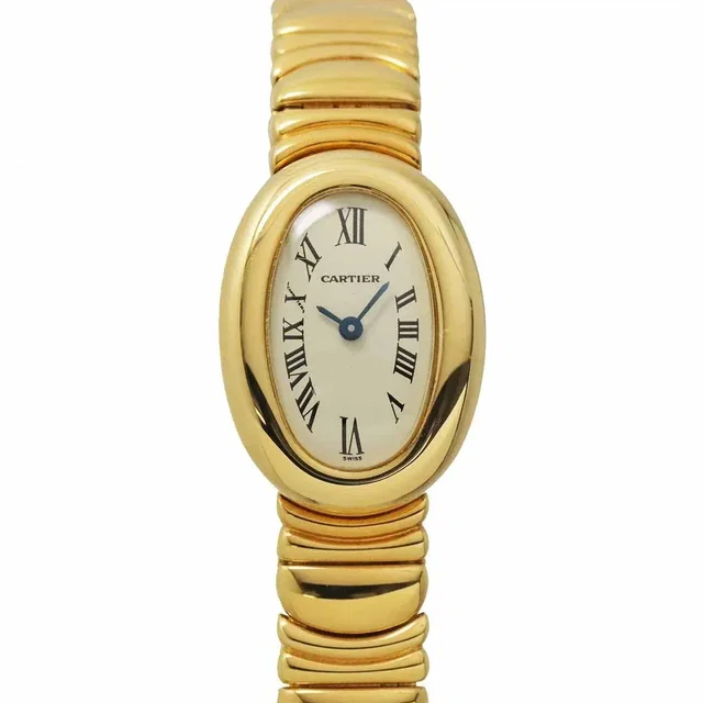 Cartier Mini Baignoire W15109D8 Quartz 750 YG Ladies cream Dial in White from Luxury Promise