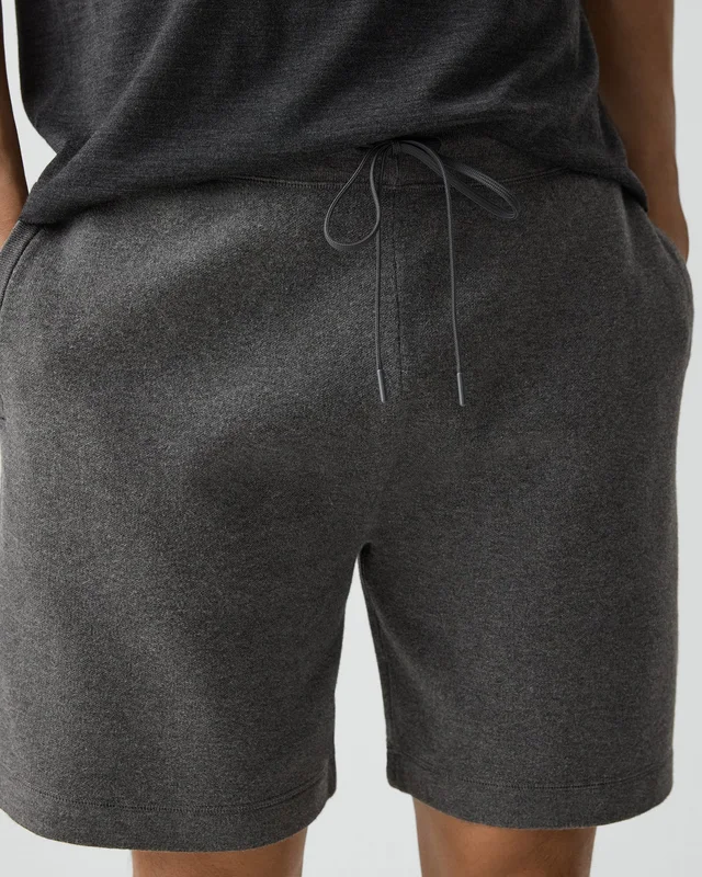 Theory Sweat Short in Light Bilen in MEDIUM GREY 62% Viscose, 38% Polyester; Exclusive Of Elastic, photo 5 of 12 from Theory