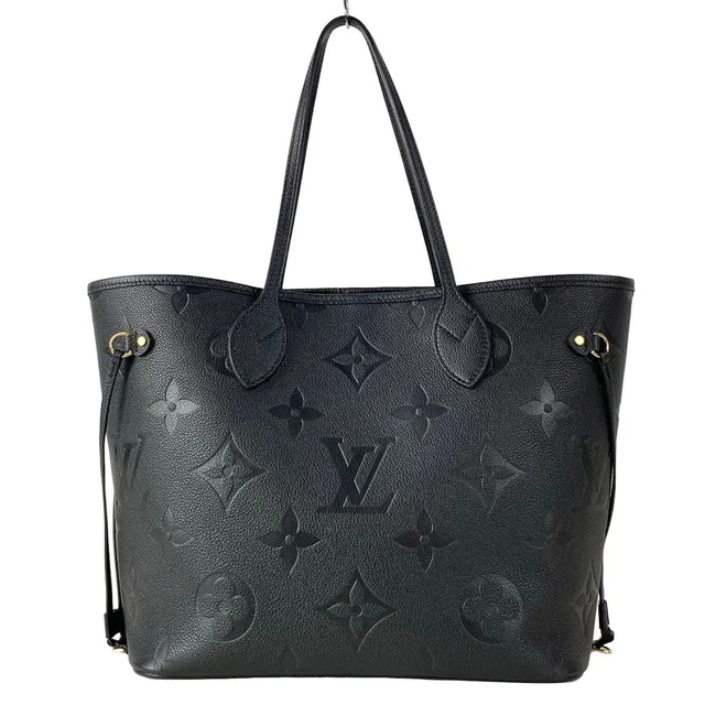 Louis Vuitton Tote Bag Monogram Empreinte Neverfull MM Noir Leather Cowhide in Black Leather from The Reluxe