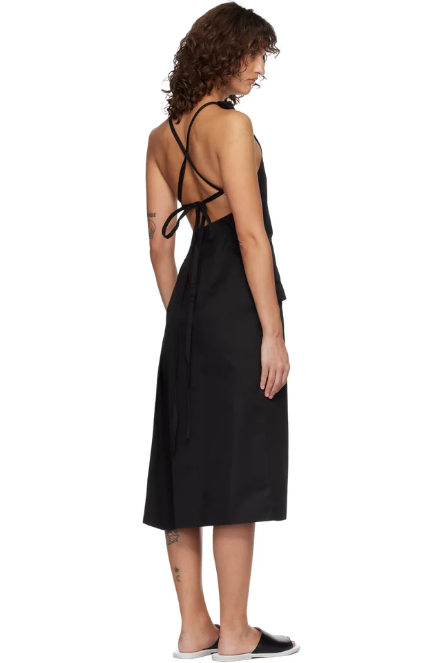 Rier Black Suit Apron Midi Dress, photo 3 of 4 from SSENSE