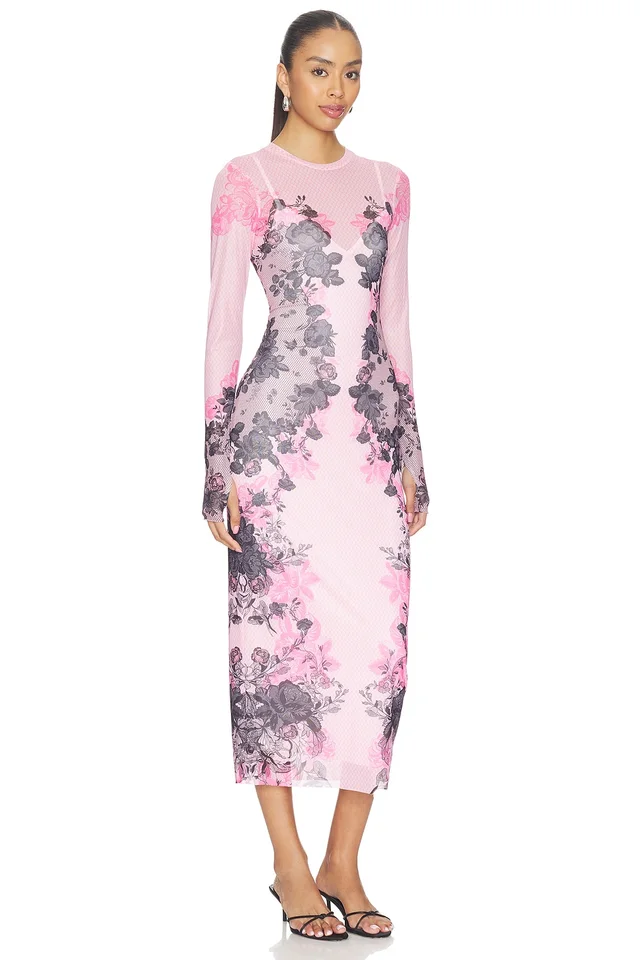 AFRM Ashland Dress in Lace Net, photo 2 of 3 from REVOLVE (Canada)