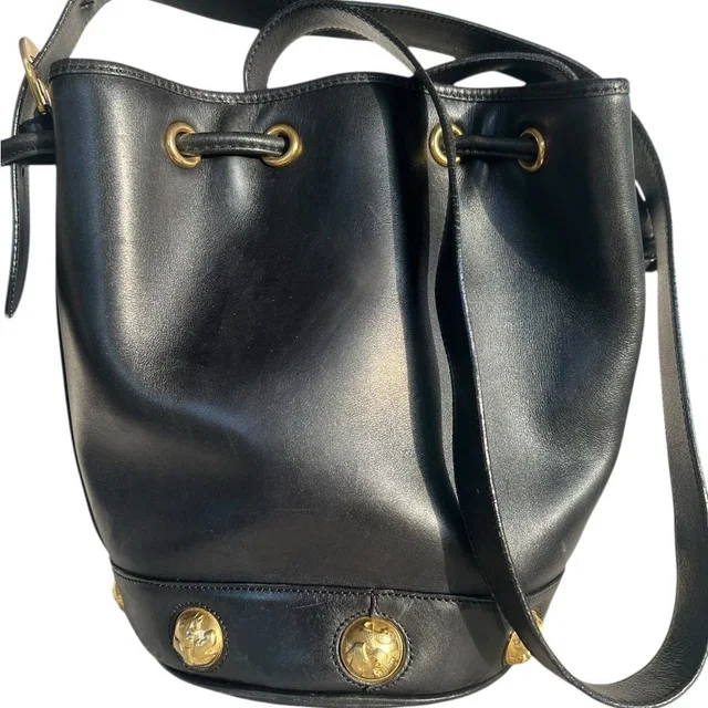 Ferragamo Lambskin Bucket Bag in black|gold Lambskin from Poshmark