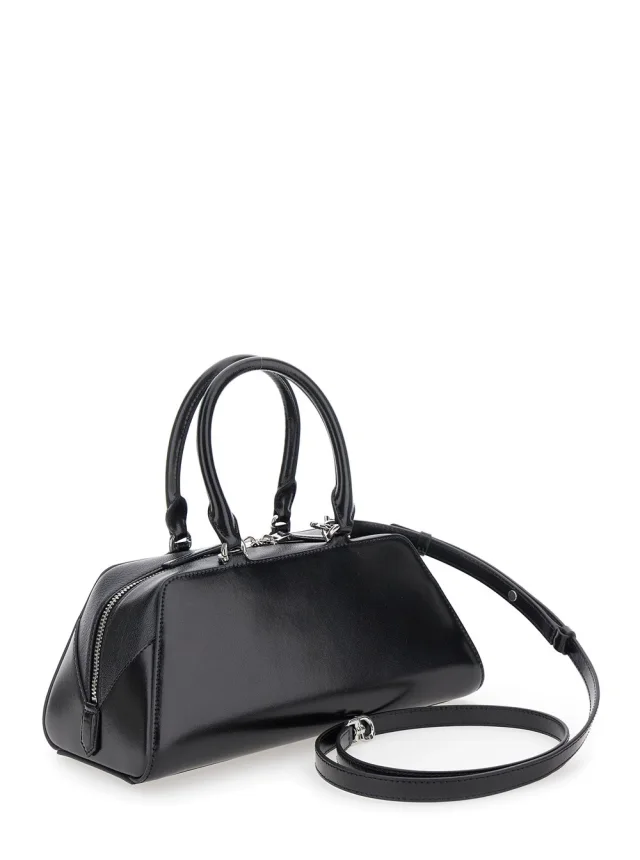 Givenchy 'Antigona East West' Black Small Handbag with Adjustable and Removable Shoulder Strap and Logo Lettering on the Front in Leather Woman in Black 100% Calf, photo 5 of 14 from Gaudenzi Boutique