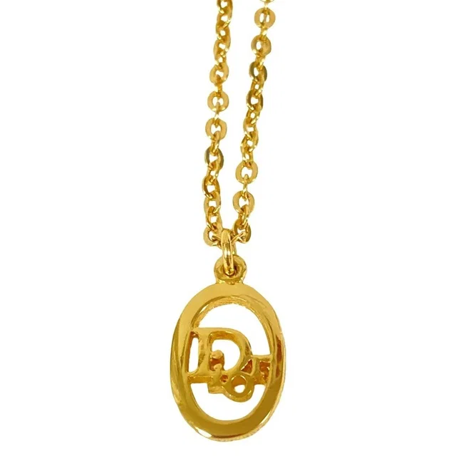 Dior Vintage Logo Chain Necklace Gp Gold Color in gold from Poshmark