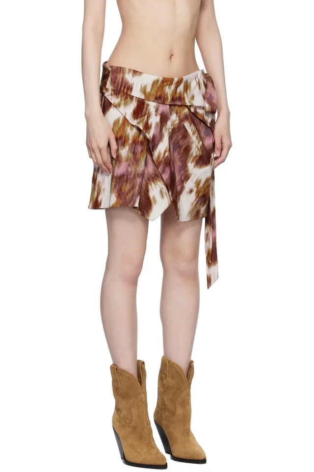 Isabel Marant Etoile Off-White & Tan Bernice Miniskirt, photo 2 of 4 from SSENSE