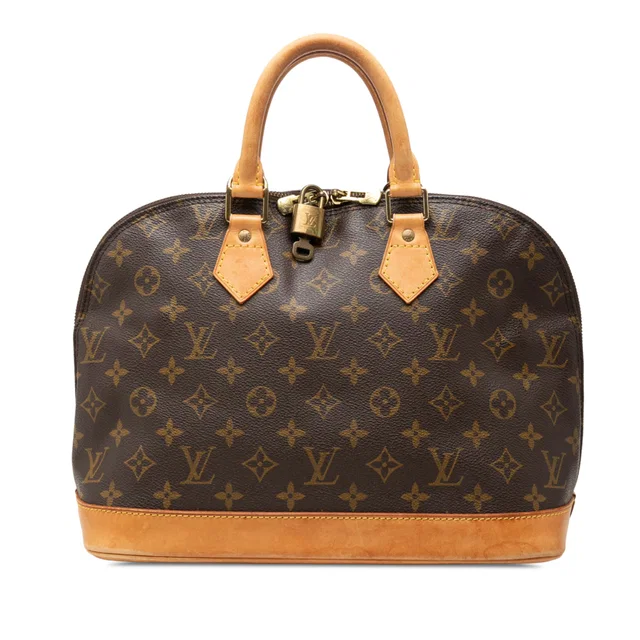 Brown Louis Vuitton Monogram Alma PM Handbag in Brown Coated canvas from Designer Revival