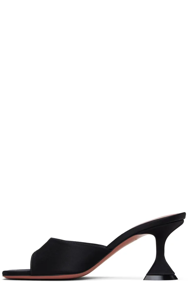 Amina Muaddi Black Lupita Slipper 70 Heeled Sandals, photo 3 of 5 from SSENSE