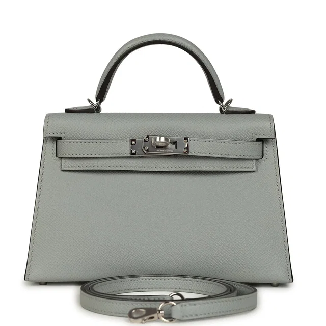 Hermès Kelly Sellier 20 Bleu Glacier Epsom Palladium Hardware in Blue Epsom leather from Madison Avenue Couture