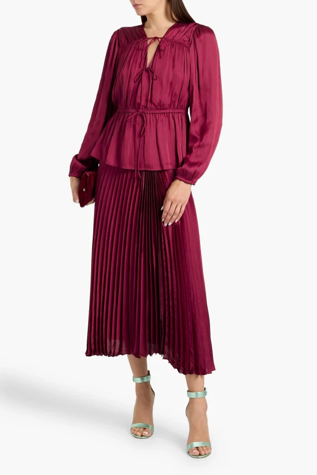 Derek Lam 10 Crosby Esmeralda Bow-Detailed Charmeuse Blouse, photo 2 of 4 from THE OUTNET
