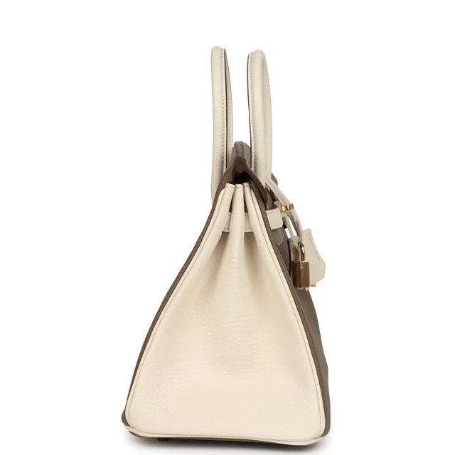 Hermès Special Order (HSS) Birkin 25 Etoupe, Nata Chevre Mysore Permabrass Hardware in Brown/Ivory Chevre Mysore from Madison Avenue Couture, photo 2 of 2