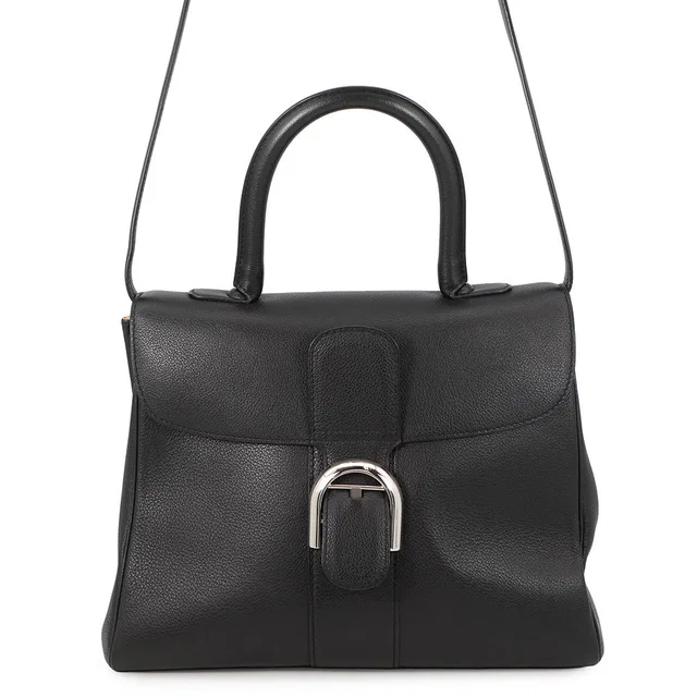 Delvaux Brion Black Calf Leather Size MM in Black Calfskin from GALLERY RARE